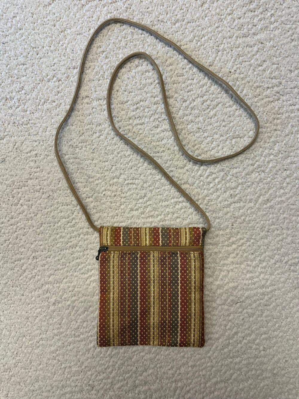 Maruca Womens Boho Stripe Crossbody Pocket Bag Handmade Boulder Colorado